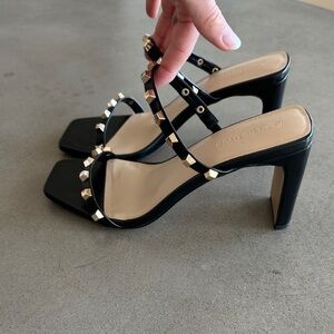 Elegant Black Studded Heels